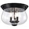 Nuvo Boliver 3-Light Flush Mount Matte Black Clear Seeded Glass 60/7806 - alternate 6
